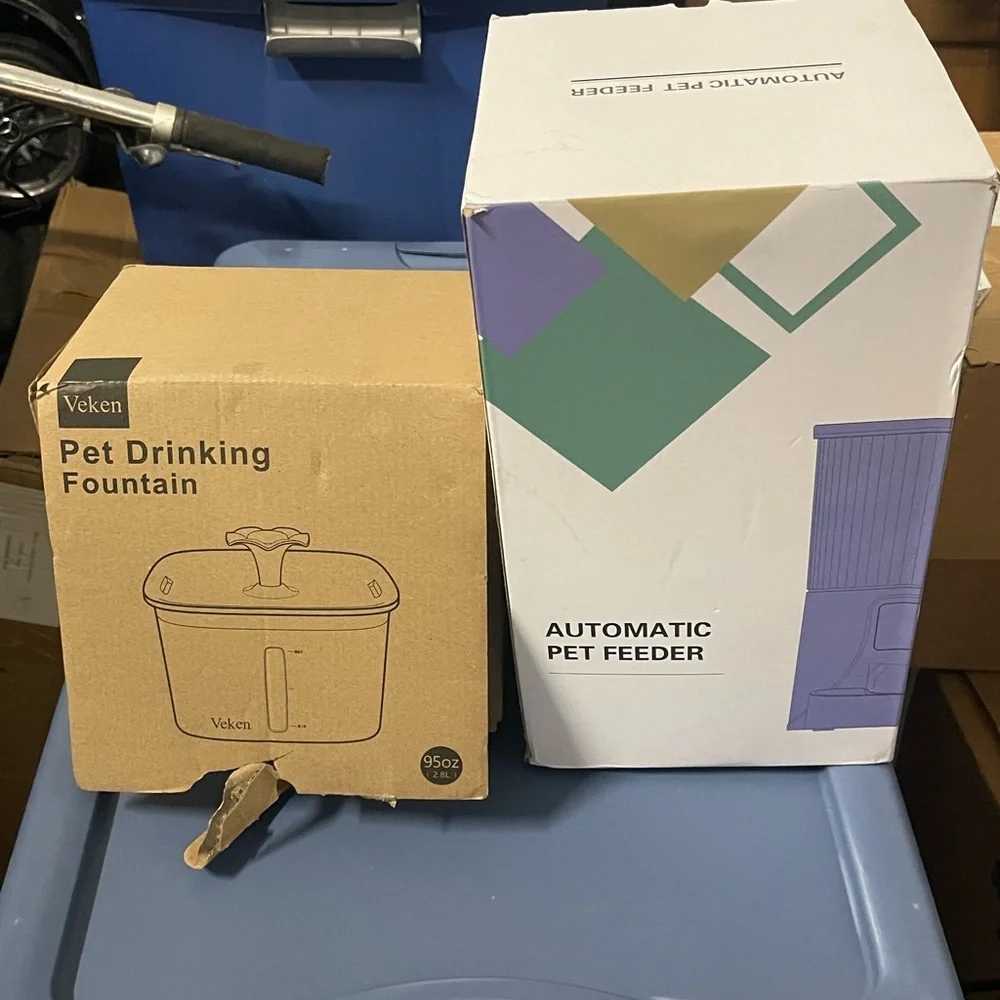 Veken Pet Drinking Fountain and Automatic Pet Feeder